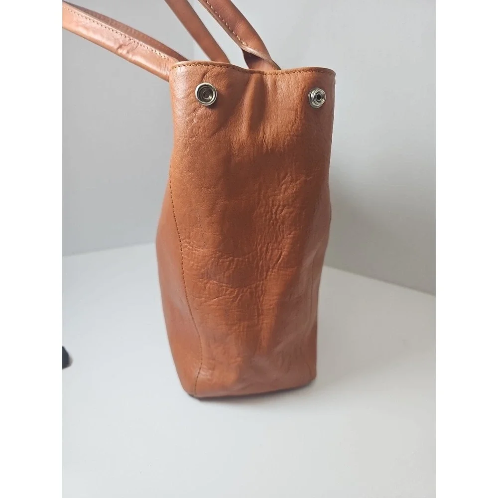 Furla Genuine Leather Medium Tote- Brown/‎ Orange Made In Italy
